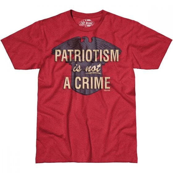 7.62 Design Patriotism is not a Crime T-paita Scarlet Heather