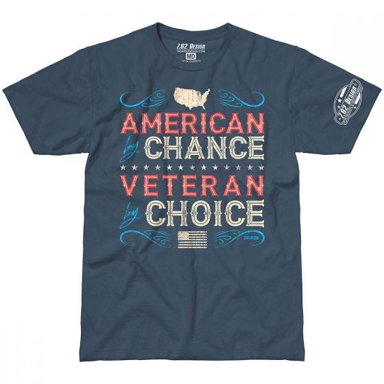 7.62 Design Veteran By Choice American T-paita Indigo