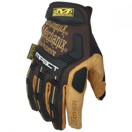 Mechanix Wear M-Pact Leather Gloves Brown