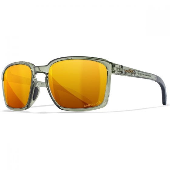 Wiley X WX Alfa Silmälasit - Captivate Polarized Bronze Mirror Lenses / Gloss Crystal Light Olive/Grey