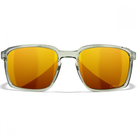 Wiley X WX Alfa Silmälasit - Captivate Polarized Bronze Mirror Lenses / Gloss Crystal Light Olive/Grey