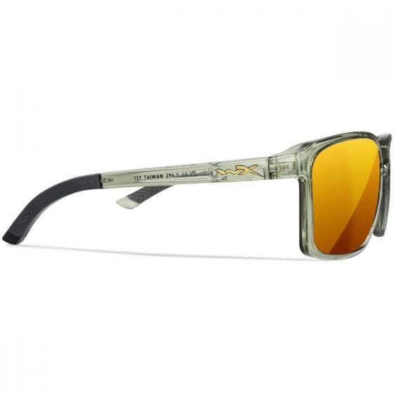 Wiley X WX Alfa Silmälasit - Captivate Polarized Bronze Mirror Lenses / Gloss Crystal Light Olive/Grey