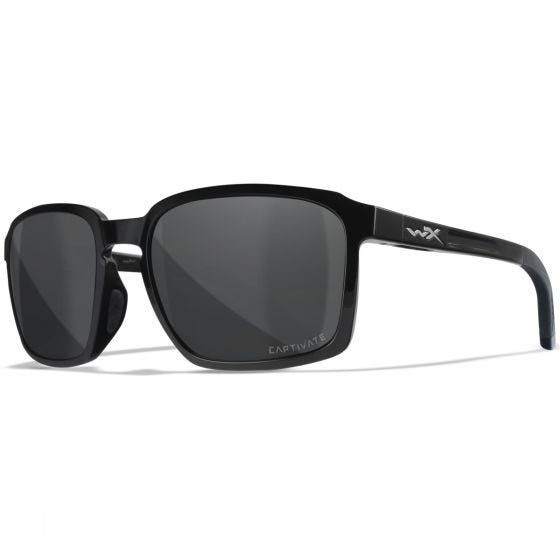 Wiley X WX Alfa Silmälasit - Captivate Polarized Grey Lenses / Gloss Black Frame