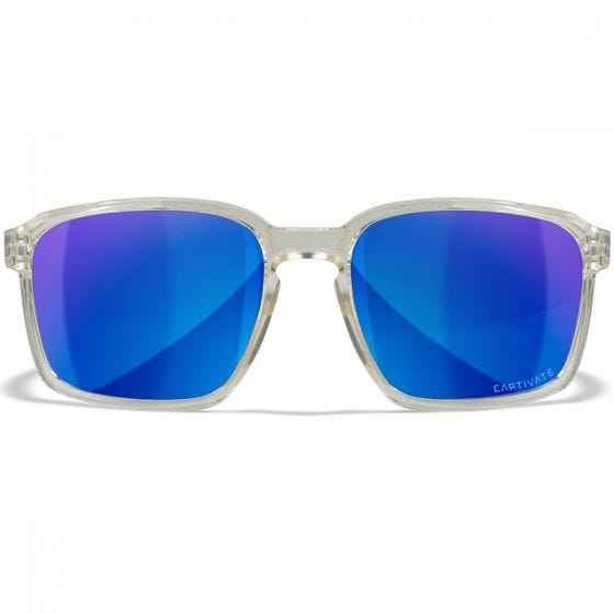 Wiley X WX Alfa Silmälasit - Captivate Polarized Blue Mirror Lenses / Gloss Clear Crystal Frame