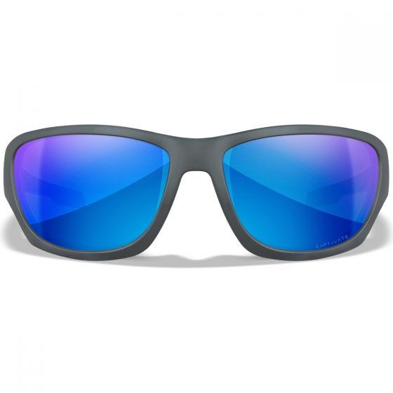 Wiley X WX Climb Silmälasit - Captivate Polarized Blue Mirror Lenses / Matte Grey Frame