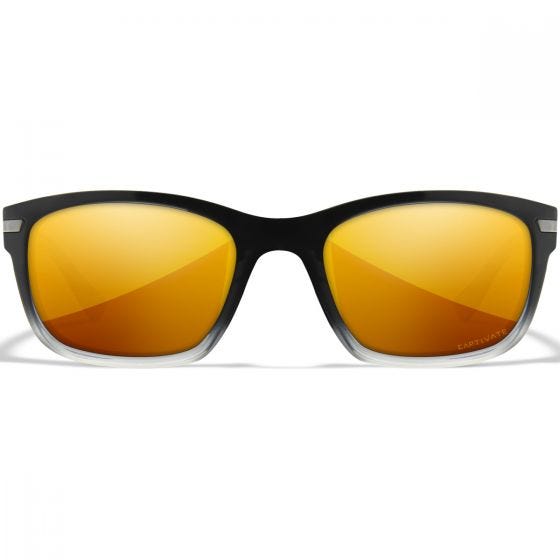 Wiley X WX Helix Silmälasit - Captivate Polarized Bronze Mirror Lenses / Gloss Black Fade to Clear Crystal