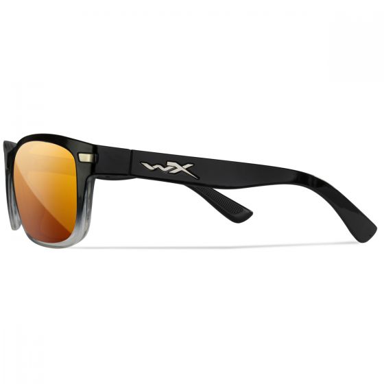 Wiley X WX Helix Silmälasit - Captivate Polarized Bronze Mirror Lenses / Gloss Black Fade to Clear Crystal