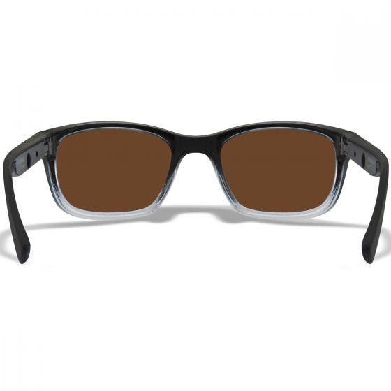 Wiley X WX Helix Silmälasit - Captivate Polarized Bronze Mirror Lenses / Gloss Black Fade to Clear Crystal