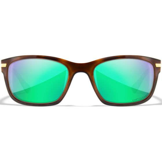 Wiley X WX Helix Silmälasit - Captivate Polarized Green Mirror Lenses / Gloss Demi Brown Frame