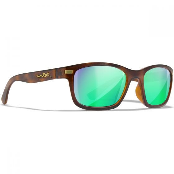 Wiley X WX Helix Silmälasit - Captivate Polarized Green Mirror Lenses / Gloss Demi Brown Frame