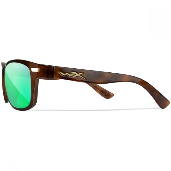 Wiley X WX Helix Silmälasit - Captivate Polarized Green Mirror Lenses / Gloss Demi Brown Frame