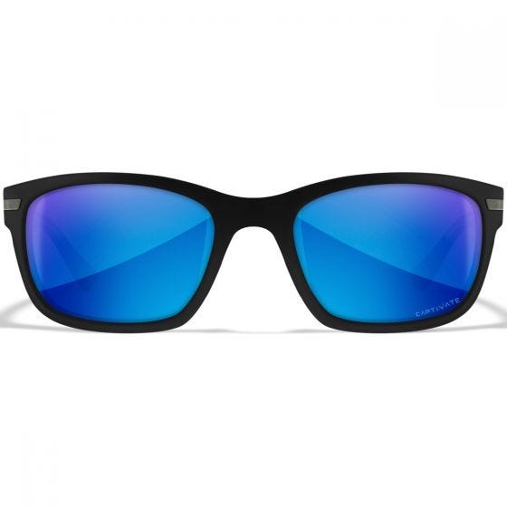 Wiley X WX Helix Silmälasit - Captivate Polarized Blue Mirror Lenses / Matte Black Frame