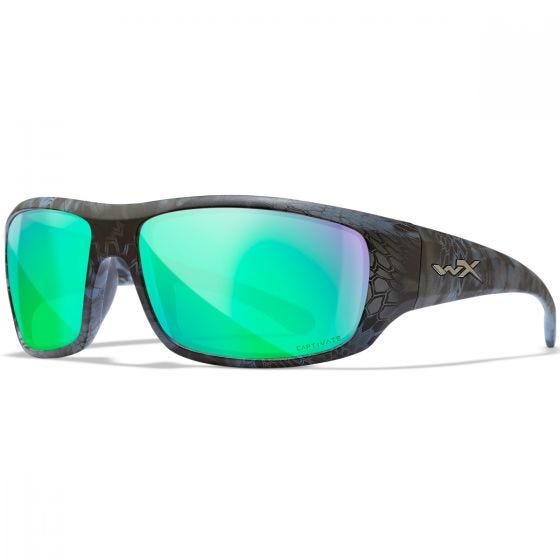 Wiley X WX Omega Silmälasit - Polarized Blue Mirror Lens / Gloss White Frame