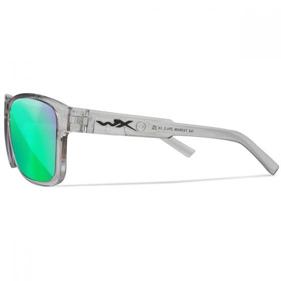 Wiley X WX Trek Silmälasit - Captivate Polarized Green Mirror Lenses / Gloss Crystal Light Grey Frame