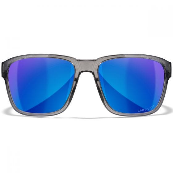 Wiley X WX Trek Silmälasit - Captivate Polarized Blue Mirror Lenses / Gloss Crystal Dark Grey Frame
