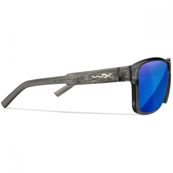 Wiley X WX Trek Silmälasit - Captivate Polarized Blue Mirror Lenses / Gloss Crystal Dark Grey Frame