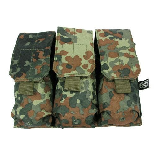 MFH M4/M16 MOLLE Kolmoispatruunatasku - Flecktarn