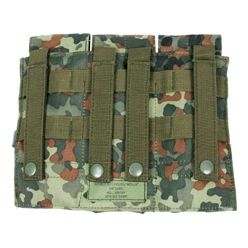 MFH M4/M16 MOLLE Kolmoispatruunatasku - Flecktarn