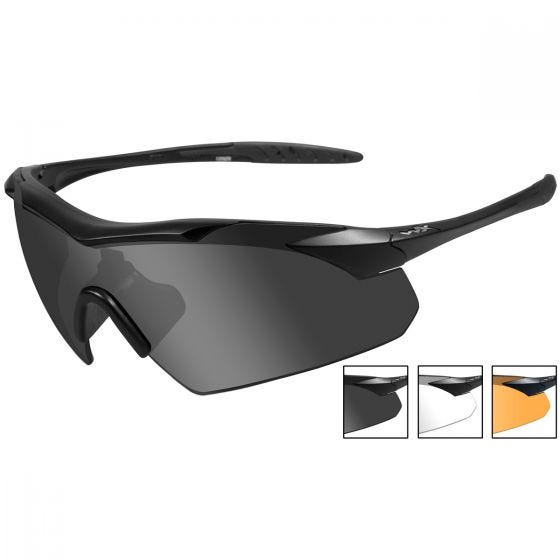 Wiley X WX Vapor Glasses - Smoke Grey + Clear + Light Rust Lens / Matte Black Frame