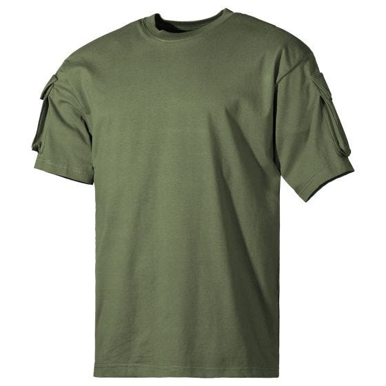 MFH US Hihataskuilla varustettu Lyhythihainen paita - OD Green