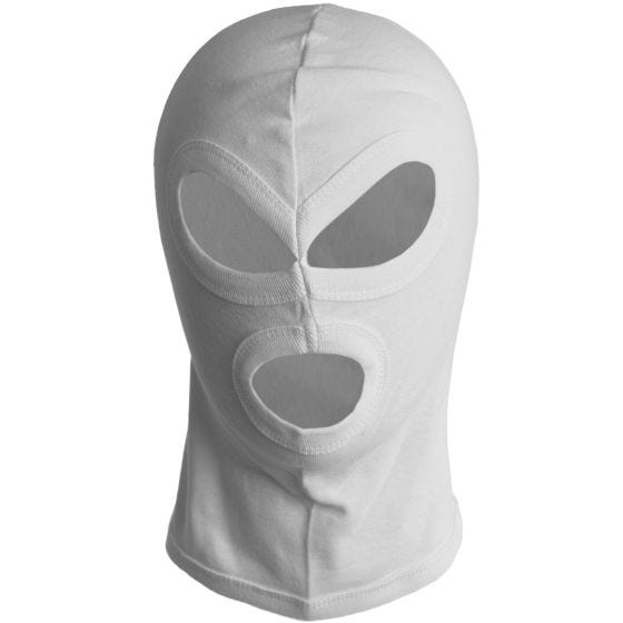 Mil-Tec 3 Hole Fiine-Tibbed Balaclava White