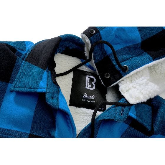Brandit Lumber Hooded Takki - Musta/Sininen