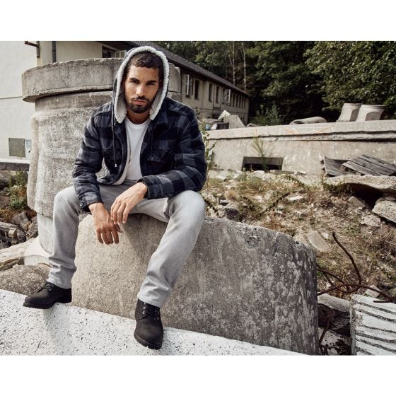 Brandit Lumber Hooded Takki - Musta/Harmaa
