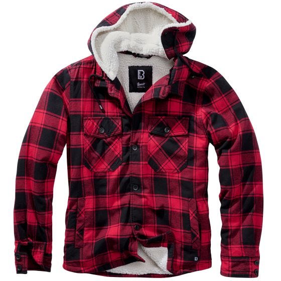 Brandit Lumber Hooded Takki - Punainen/Musta