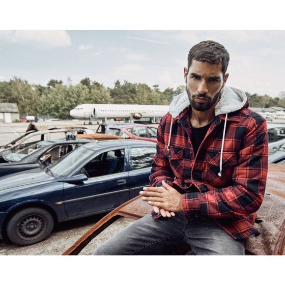 Brandit Lumber Hooded Takki - Punainen/Musta