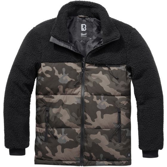 Brandit Jackson Teddyfleece Takki - Musta/Dark Camo