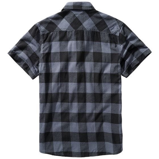Brandit Half Sleeve Check Lyhythihainen paita - Musta/Harmaa