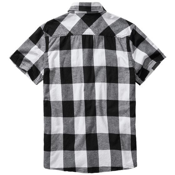 Brandit Half Sleeve Check Lyhythihainen paita - Valkoinen/Musta