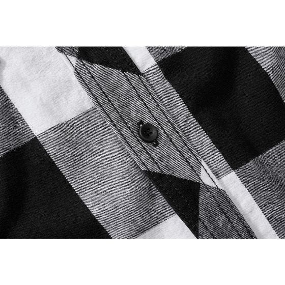 Brandit Half Sleeve Check Lyhythihainen paita - Valkoinen/Musta