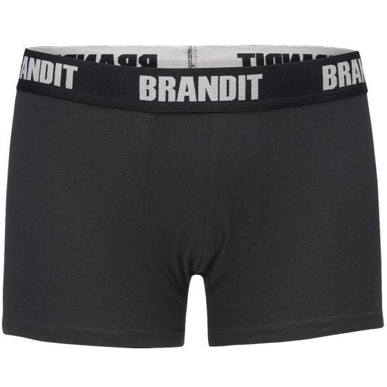 Brandit Logo Bokserishortsit 2 Kpl/pakkaus - Woodland/Musta