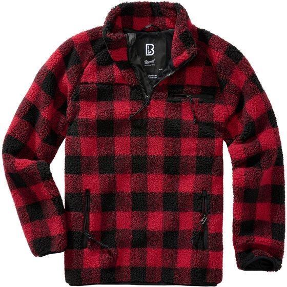 Brandit Teddyfleece Troyer Takki - Punainen/Musta
