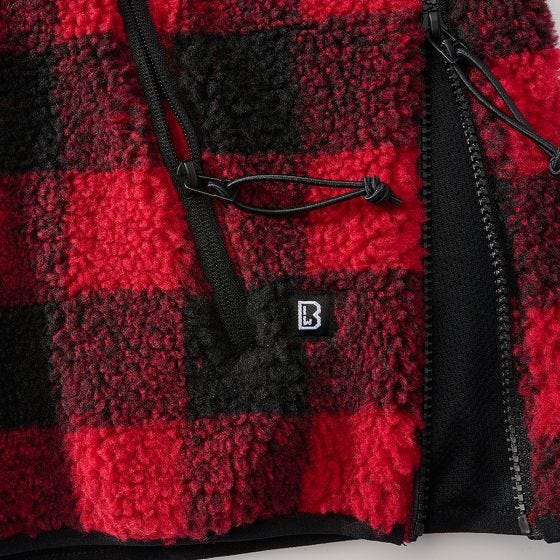 Brandit Teddyfleece Worker Pusero - Punainen/Musta