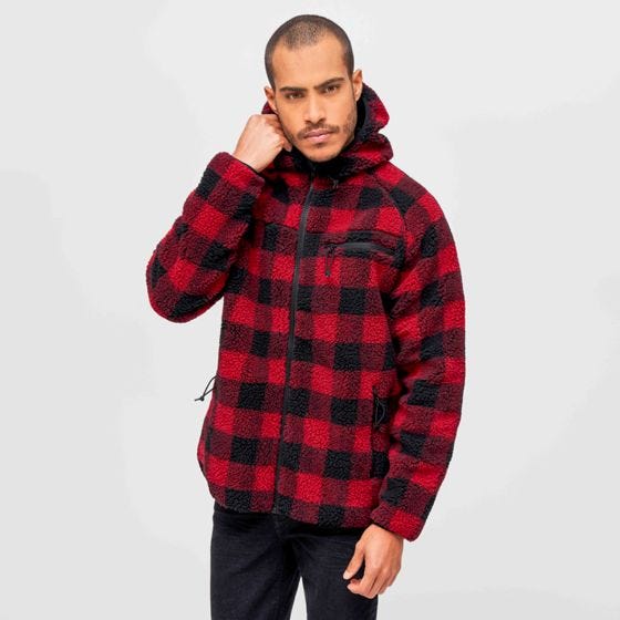 Brandit Teddyfleece Worker Takki - Punainen/Musta