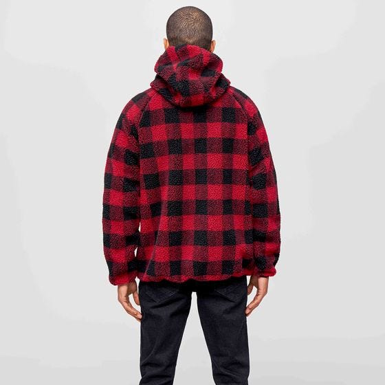 Brandit Teddyfleece Worker Takki - Punainen/Musta