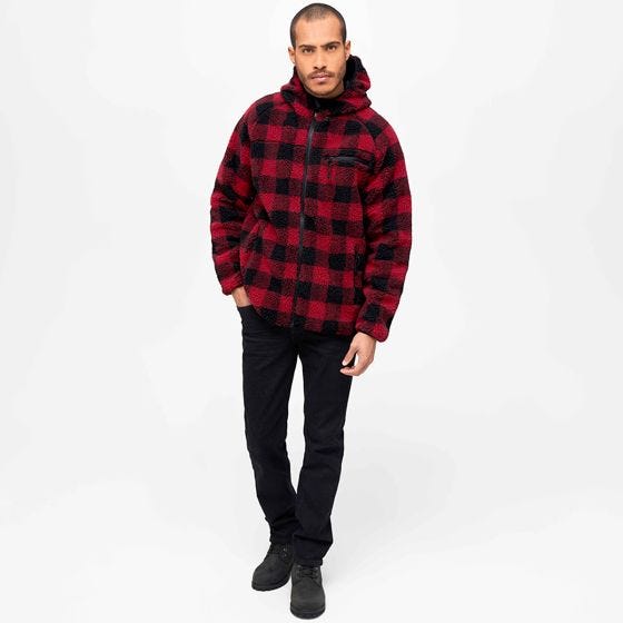 Brandit Teddyfleece Worker Takki - Punainen/Musta