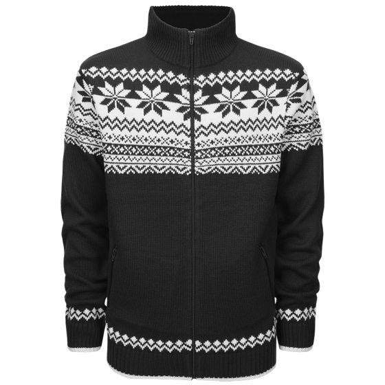 Brandit Cardigan Norweger Jumpperi - Musta