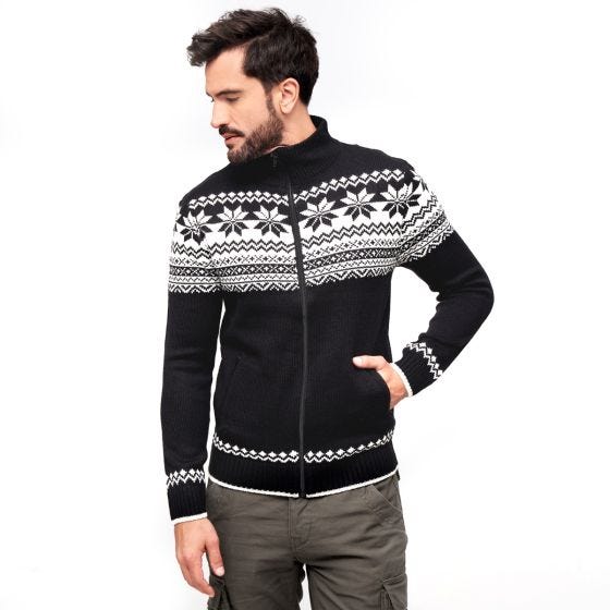 Brandit Cardigan Norweger Jumpperi - Musta