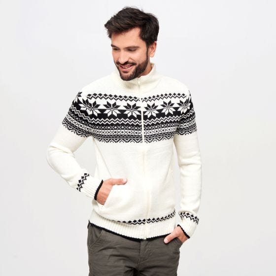 Brandit Cardigan Norweger Jumpperi - Valkoinen