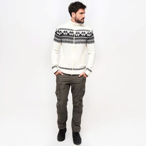 Brandit Cardigan Norweger Jumpperi - Valkoinen