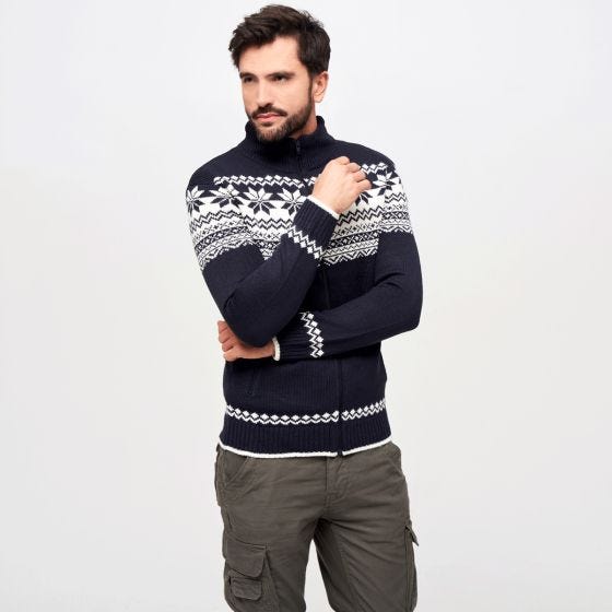Brandit Cardigan Norweger Jumpperi - Navy