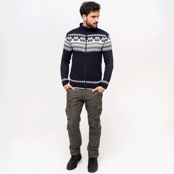 Brandit Cardigan Norweger Jumpperi - Navy