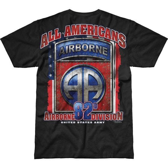 7.62 Design Army 82nd Airborne All Americans Battlespace T-paita Musta