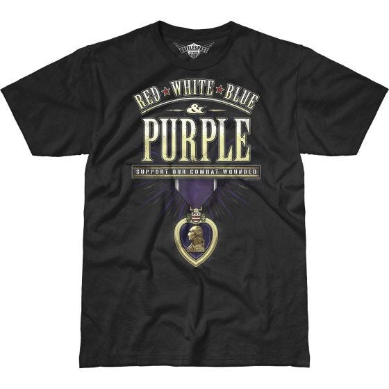 7.62 Design Combat Wounded Purple Heart Battlespace T-paita Musta