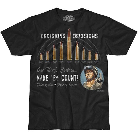 7.62 Design Decisions Decisions T-paita Musta