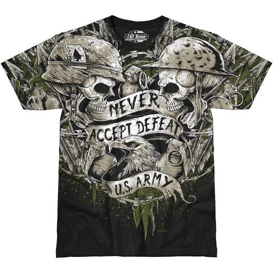 7.62 Design Army Never Accept Defeat T-paita Musta