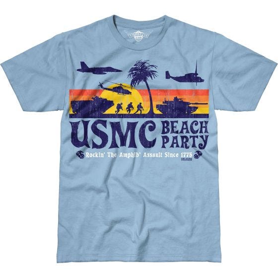 7.62 Design USMC Beach Party Battlespace T-paita Sky Blue